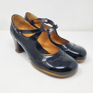 John Fluevog Black Patent Leather Opretta Malibran Mary Jane Heels Size 10